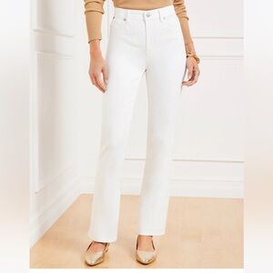Talbots Flawless High Wait Barley Boot White Trousers